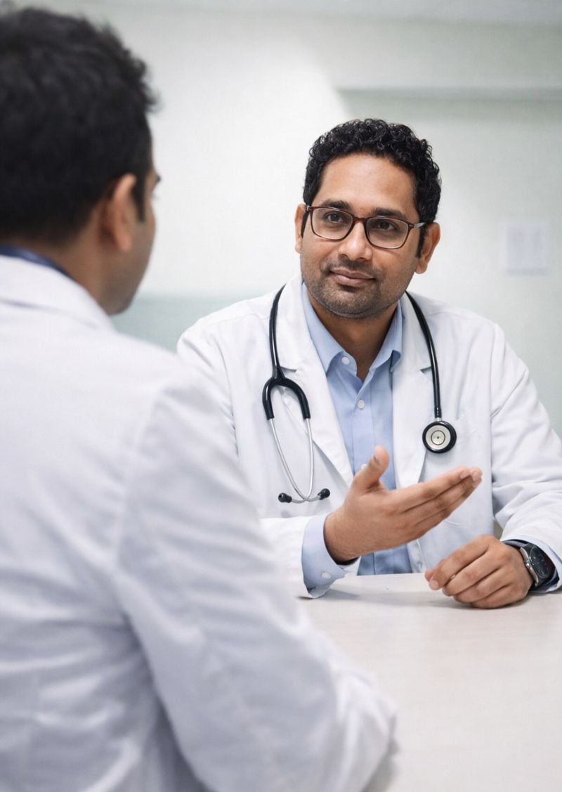 Doctor with patient